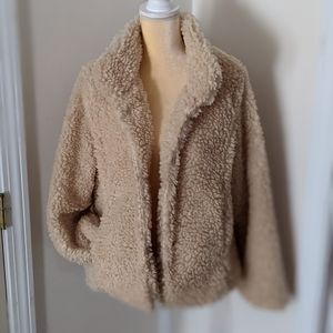 Faux fur teddy jacket, NWT!